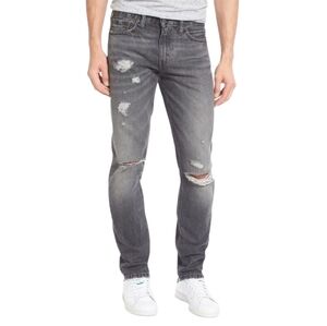 Levi's 511 Distressed Charcoal Black Slim Fit Men Jeans Size 38